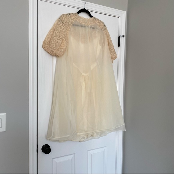 Vintage Vanity Fair 1950s Peignoir Robe & Gown Hollywood Regency Set - Picture 9 of 10